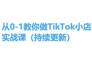 从0-1教你做TikTok小店实操课(持续更新)，手把手教你，简单易学-资源云