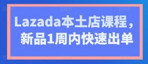 Lazada本土店课程,新品1周内快速出单-资源云