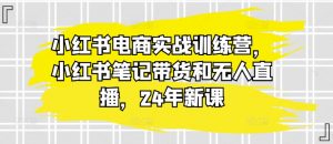 小红书电商实战训练营,小红书笔记带货和无人直播,24年新课-资源云