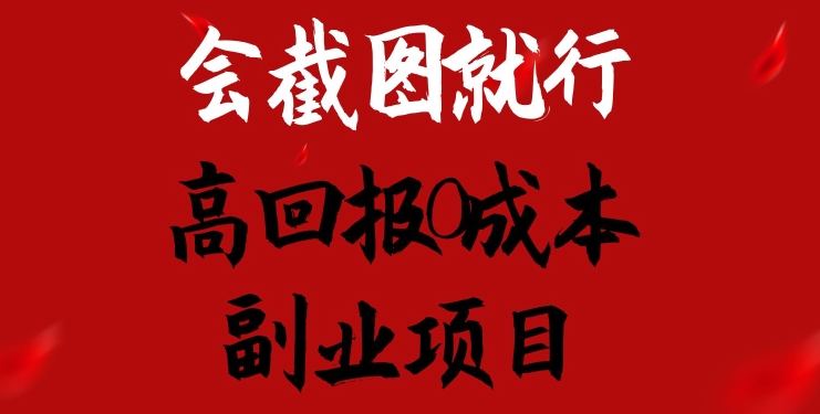 会截图就行，高回报0成本副业项目，卖离婚模板一天1.5k+【揭秘】-资源云