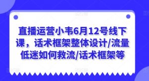 直播运营小韦6月12号线下课,话术框架整体设计/流量低迷如何救流/话术框架等-资源云