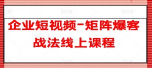 企业短视频-矩阵爆客战法线上课程-资源云