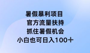 暑假暴利直播项目,官方流量扶持,把握暑假机会【揭秘】-资源云