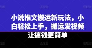 小说推文搬运新玩法,小白轻松上手,搬运发视频让搞钱更简单-资源云