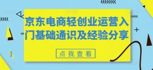 京东电商轻创业运营入门基础通识及经验分享-资源云