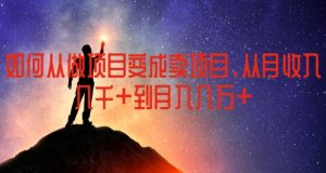 如何从做项目变成卖项目,从月收入几千到月入几万【揭秘】-资源云
