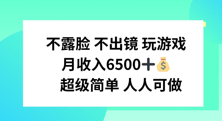 不露脸 不出境 玩游戏，月入6500 超级简单 人人可做【揭秘】-资源云