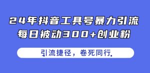 24年抖音工具号暴力引流，每日被动300+创业粉，创业粉捷径，卷死同行【揭秘】-资源云
