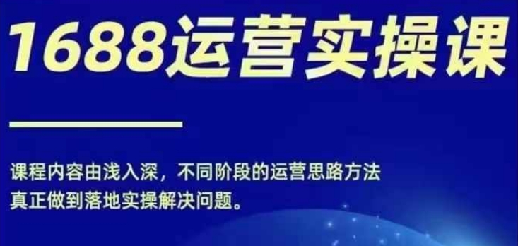 1688实操运营课，零基础学会1688实操运营，电商年入百万不是梦-资源云