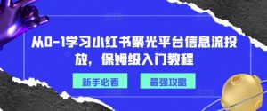 从0-1学习小红书聚光平台信息流投放,保姆级入门教程-资源云