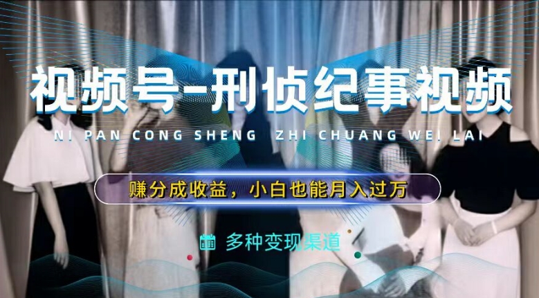 利用刑侦纪实视频，赚视频号分成计划收益，操作简单，新手小白轻松月入过万【揭秘】-资源云