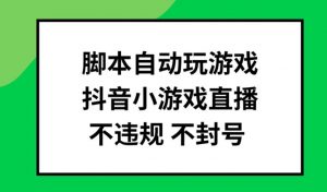 脚本自动玩游戏，抖音小游戏直播，不违规不封号可批量做【揭秘】-资源云