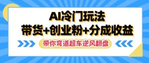 AI冷门玩法,带货+创业粉+分成收益,带你弯道超车,实现逆风翻盘【揭秘】-资源云