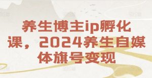 养生博主ip孵化课，2024养生自媒体旗号变现-资源云