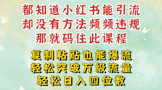 小红书靠复制粘贴一周突破万级流量池干货，以减肥为例，每天稳定引流变现四位数【揭秘】-资源云
