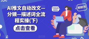 AI推文自动改文—分镜—描述词全流程实操(下)-资源云