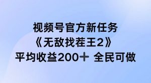 视频号官方新任务 ,无敌找茬王2, 单场收益200+全民可参与【揭秘】-资源云