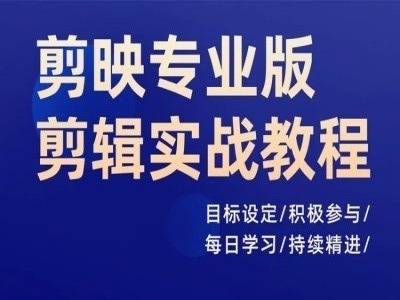 剪映专业版剪辑实战教程，目标设定/积极参与/每日学习/持续精进-资源云
