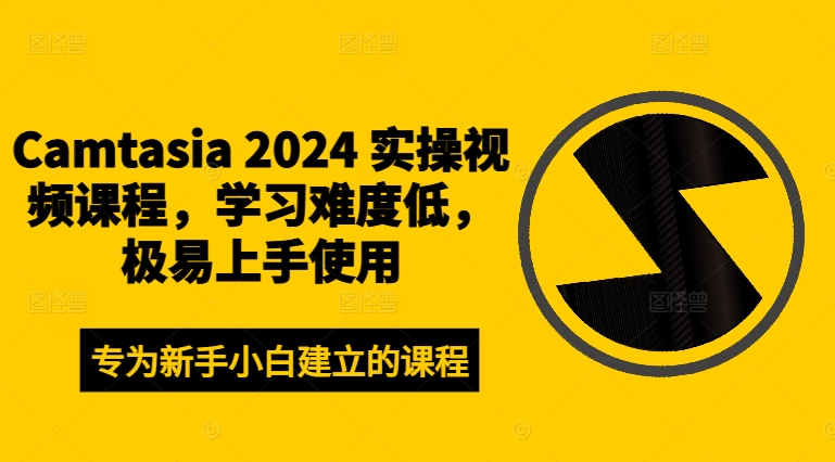 Camtasia 2024 实操视频课程，学习难度低，极易上手使用-资源云