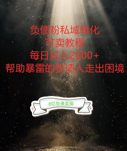 负债粉掘金计划，帮助负债者解决问题，债务规划，债务重组，最好的变现方式【揭秘】-资源云