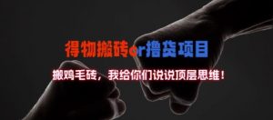 得物搬砖撸货项目?掰下数据,我给你们说说顶层思维【揭秘】-资源云