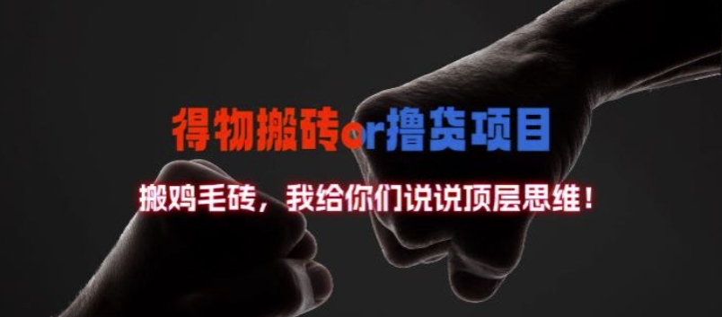 得物搬砖撸货项目?掰下数据，我给你们说说顶层思维【揭秘】-资源云
