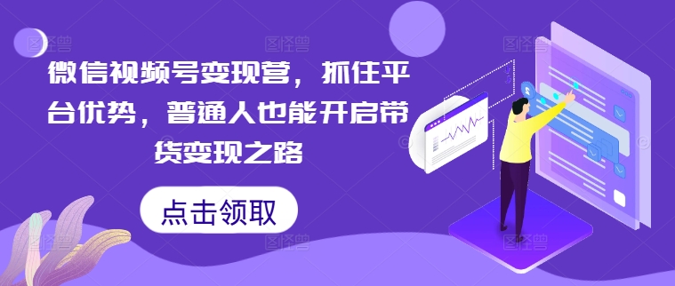 微信视频号变现营，抓住平台优势，普通人也能开启带货变现之路-资源云
