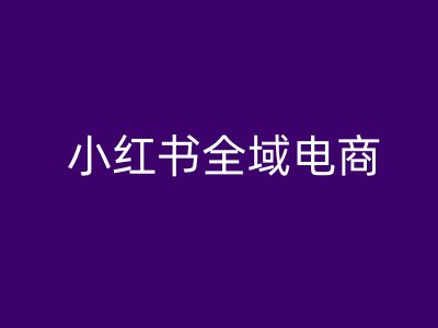 小红书全域电商，小红书电商教程-资源云