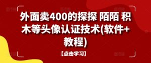 外面卖400的探探 陌陌 积木等头像认证技术(软件+教程)-资源云