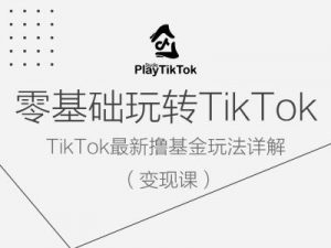 零基础玩转TiKToK变现课,TikTok最新撸基金玩法详解-资源云