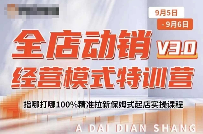 全店动销经营模式特训营，指哪打哪100%精准拉新保姆式起店实操课程-资源云