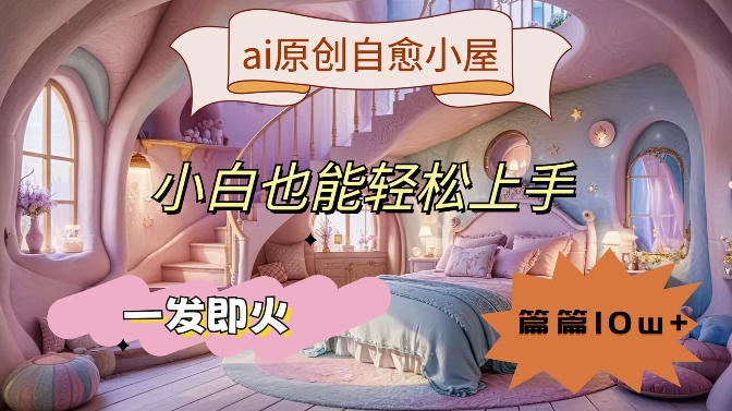 ai原创治愈小屋，小白也能轻松上手，一发即火，篇篇10w+【揭秘】-资源云