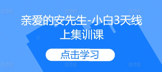 亲爱的安先生-小白3天线上集训课-资源云