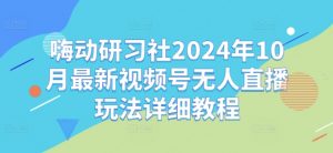 嗨动研习社2024年10月最新视频号无人直播玩法详细教程-资源云