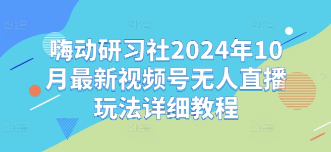 嗨动研习社2024年10月最新视频号无人直播玩法详细教程-资源云