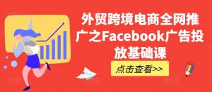 外贸跨境电商全网推广之Facebook广告投放基础课-资源云