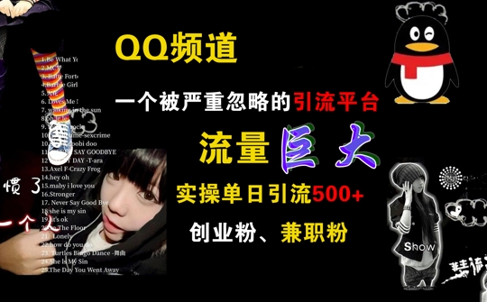 QQ频道，一个被严重忽略的引流平台，流量巨大 实操单日引流500+创业粉兼职粉【揭秘】-资源云
