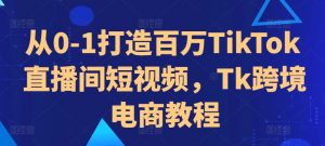 从0-1打造百万TikTok直播间短视频，Tk跨境电商教程-资源云