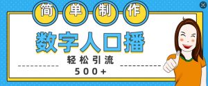 简单制作数字人口播轻松引流500+精准创业粉【揭秘】-资源云