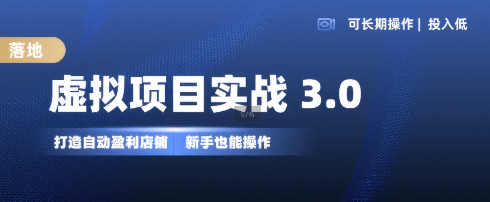 虚拟项目实战3.0，打造自动盈利店铺，可长期操作投入低，新手也能操作-资源云