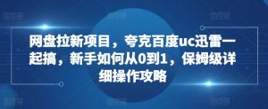 网盘拉新项目，夸克百度uc迅雷一起搞，新手如何从0到1，保姆级详细操作攻略-资源云