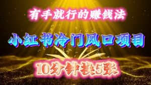 每天 10 分钟，小红书冷门风口项目开启，有手就行的搬运赚钱法，小白日入500 +【揭秘】-资源云