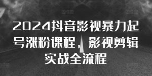2024抖音影视暴力起号涨粉课程,影视剪辑搬运实战全流程-资源云