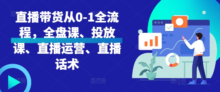 直播带货从0-1全流程，全盘课、投放课、直播运营、直播话术-资源云