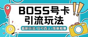 Boss直聘流量卡引流变现玩法，日引200+创业粉【揭秘】-资源云