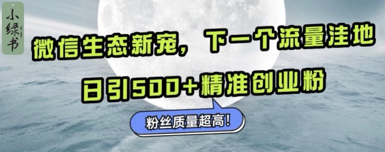 微信生态新宠小绿书：下一个流量洼地，日引500+精准创业粉，粉丝质量超高-资源云