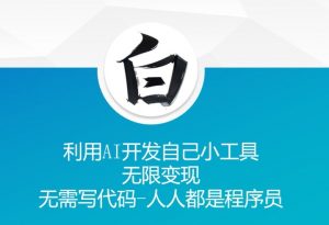 利用AI开发自己小工具 无限变现 无需写代码 人人都是程序员-资源云