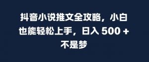 抖音小说推文全攻略,小白也能轻松上手,日入 5张+ 不是梦【揭秘】-资源云