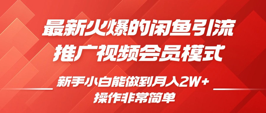 闲鱼引流推广影视会员，0成本就可以操作，新手小白月入过W+【揭秘】-资源云
