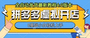 拼多多虚拟开店,全自动发货最新教程4.0版本,0基础小自轻松上手-资源云